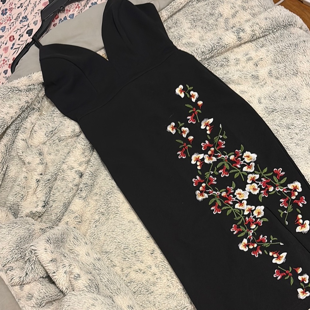Privy Black Sequin Halter Midi Dress